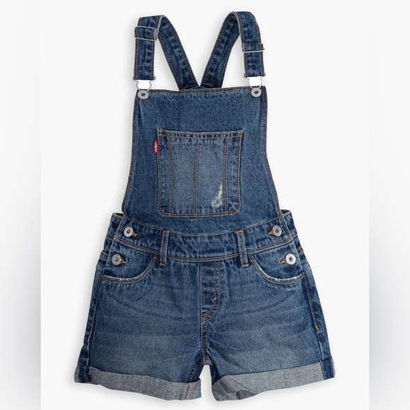 Levi’s Big Girls Denim Shortall 14 Reg - Picture 1 of 5